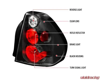 Spec-D Taillights (Matte Black Housing/Clear Lens) Chevrolet Malibu 2004-2007 - LT-MBU04JM-TM