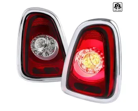 Spec-D LED Taillights (Chrome Housing/Red Lens) Mini Cooper | S 2011-2015