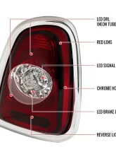 Spec-D LED Taillights (Chrome Housing/Red Lens) Mini Cooper | Cooper S 2011-2015                                     - LT-MINI11RLED-TM - Image 10