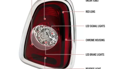 Spec-D LED Taillights (Chrome Housing/Red Lens) Mini Cooper | Cooper S 2011-2015                                     - LT-MINI11RLED-TM - Image 10