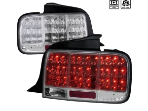 Spec-D Sequential LED Taillights (Chrome Housing/Clear Lens) Ford Mustang 2005-2009 - LT-MST05CLED-SQ-TM - Image 2