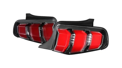 Spec-D Sequential LED Taillights (Jet Black Housing/Clear Lens) Ford Mustang 2010-2012                                     - LT-MST10BKLED-TM - Image 10