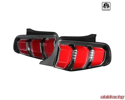 Spec-D Sequential LED Taillights (Jet Black Housing/Clear Lens) Ford Mustang 2010-2012 - LT-MST10BKLED-TM