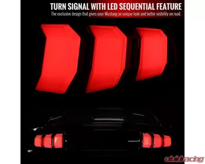 Spec-D Sequential LED Taillights (Jet Black Housing/Clear Lens) Ford Mustang 2010-2012 - LT-MST10BKLED-TM