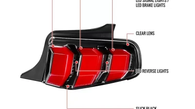 Spec-D Sequential LED Taillights (Jet Black Housing/Clear Lens) Ford Mustang 2010-2012                                     - LT-MST10BKLED-TM - Image 9