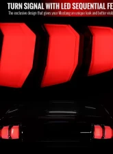 Spec-D Sequential LED Taillights (Matte Black Housing/Clear Lens) Ford Mustang 2010-2012                                     - LT-MST10JMLED-TM - Image 2