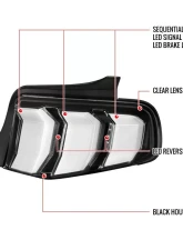 Spec-D Sequential LED Taillights (Matte Black Housing/Clear Lens) Ford Mustang 2010-2012                                     - LT-MST10JMLED-TM - Image 9