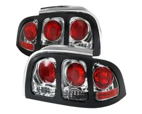 Spec-D Taillights (Chrome Housing/Clear Lens) Ford Mustang 1994-1998