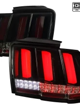 Spec-D Red Marker Sequential LED Taillights (Glossy Black Housing/Smoke Lens) Ford Mustang 1999-2004                                     - LT-MST99B2LED-SQ-TM - Image 10