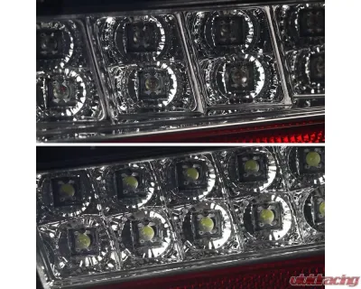 Spec-D Red Marker Sequential LED Taillights (Glossy Black Housing/Smoke Lens) Ford Mustang 1999-2004 - LT-MST99B2LED-SQ-TM