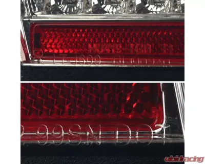Spec-D Red Marker Sequential LED Taillights (Glossy Black Housing/Smoke Lens) Ford Mustang 1999-2004 - LT-MST99B2LED-SQ-TM