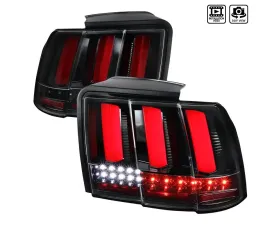 Spec-D Sequential LED Taillights (Jet Black Housing/Clear Lens) Ford Mustang 1999-2004
