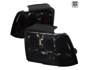 Spec-D Taillights (Chrome Housing/Smoke Lens) Ford Mustang 1999-2004