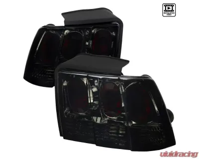 Spec-D Taillights (Chrome Housing/Smoked Lens) Ford Mustang 1999-2004 - LT-MST99G-APC