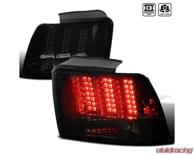 Spec-D Sequential LED Taillights - RS (Chrome Housing/Smoke Lens) Ford Mustang 1999-2004 - LT-MST99GLED-SQ-RS