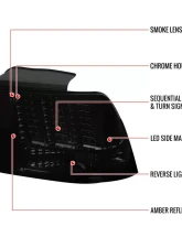 Spec-D Sequential LED Taillights - RS (Chrome Housing/Smoke Lens) Ford Mustang 1999-2004                                     - LT-MST99GLED-SQ-RS - Image 10