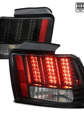 Spec-D Sequential LED Taillights - RS (Matte Black Housing/Clear Lens) Ford Mustang 1999-2004                                     - LT-MST99JMLED-SQ-RS - Image 10