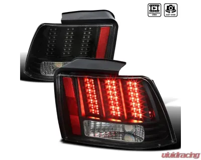Spec-D Sequential LED Taillights - RS (Matte Black Housing/Clear Lens) Ford Mustang 1999-2004 - LT-MST99JMLED-SQ-RS