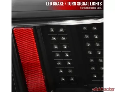 Spec-D Sequential LED Taillights - RS (Matte Black Housing/Clear Lens) Ford Mustang 1999-2004 - LT-MST99JMLED-SQ-RS