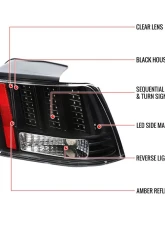 Spec-D Sequential LED Taillights - RS (Matte Black Housing/Clear Lens) Ford Mustang 1999-2004                                     - LT-MST99JMLED-SQ-RS - Image 10