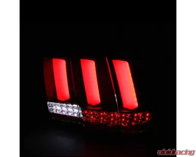 Spec-D Sequential LED Taillights (Matte Black Housing/Clear Lens) Ford Mustang 1999-2004 - LT-MST99JMLED-SQ-TM