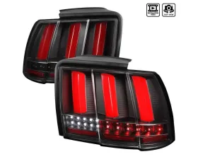 Spec-D Sequential LED Taillights (Black Housing/Clear Lens) Ford Mustang 1999-2004