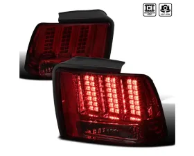 Spec-D Sequential LED Taillights - RS (Chrome Housing/Red Smoke Lens) Ford Mustang 1999-2004