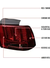 Spec-D Sequential LED Taillights - RS (Chrome Housing/Red Smoke Lens) Ford Mustang 1999-2004                                     - LT-MST99RGLED-SQ-RS - Image 9