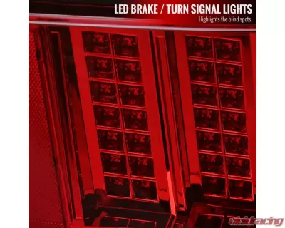 Spec-D Sequential LED Taillights - RS (Chrome Housing/Red Lens) Ford Mustang 1999-2004 - LT-MST99RLED-SQ-RS