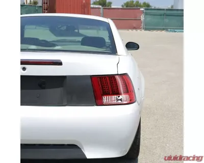 Spec-D Sequential LED Taillights - RS (Chrome Housing/Red Lens) Ford Mustang 1999-2004 - LT-MST99RLED-SQ-RS