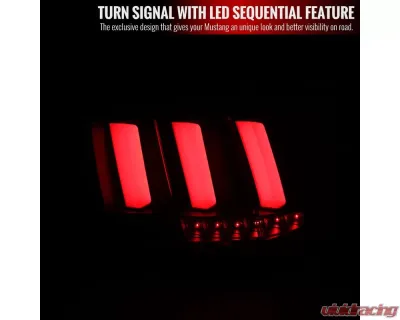 Spec-D Sequential LED Taillights (Chrome Housing/Red Lens) Ford Mustang 1999-2004 - LT-MST99RLED-SQ-TM