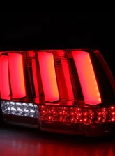 Spec-D Sequential LED Taillights (Chrome Housing/Red Lens) Ford Mustang 1999-2004                                     - LT-MST99RLED-SQ-TM - Image 4