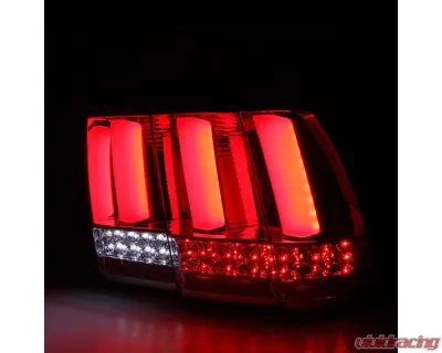 Spec-D Sequential LED Taillights (Chrome Housing/Red Lens) Ford Mustang 1999-2004 - LT-MST99RLED-SQ-TM