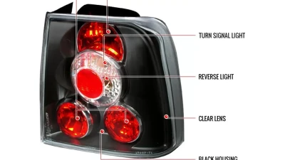 Spec-D Taillights (Matte Black Housing/Clear Lens) Volkswagen Passat 1998-2001                                     - LT-PAS974JM-TM - Image 9
