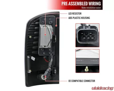 Spec-D V2 LED Taillights (Chrome Housing/Clear Lens) Dodge Ram 2002-2006 - LT-RAM02CLED-V2-RS