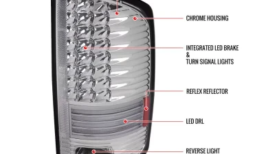 Spec-D V2 LED Taillights (Chrome Housing/Clear Lens) Dodge Ram 2002-2006                                     - LT-RAM02CLED-V2-RS - Image 9