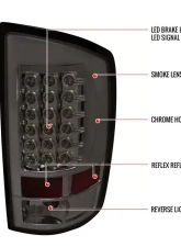Spec-D LED Taillights (Chrome Housing/Smoked Lens) Dodge Ram 2002-2006                                     - LT-RAM02GLED-TM - Image 9
