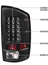 Spec-D V2 LED Taillights (Matte Black Housing/Clear Lens) Dodge Ram 2002-2006                                     - LT-RAM02JMLED-V2-TM - Image 8