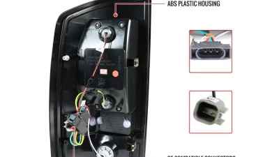 Spec-D LED Taillights (Glossy Black housing/Smoked Lens) Dodge Ram 2007-2009                                     - LT-RAM07BBLED-TM - Image 8