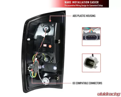 Spec-D LED Taillights (Glossy Black housing/Smoked Lens) Dodge Ram 2007-2009 - LT-RAM07BBLED-TM
