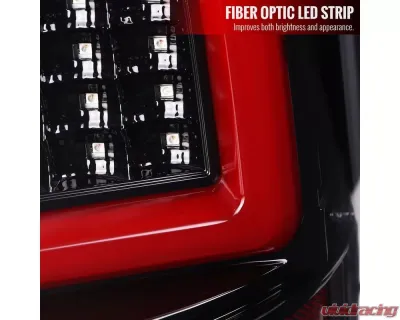 Spec-D White Bar LED Taillights (Glossy Black Housing/Clear Lens) Dodge Ram 2009-2022 - LT-RAM09BKLED-G2-TM