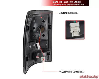 Spec-D White Bar LED Taillights (Glossy Black Housing/Clear Lens) Dodge Ram 2009-2022 - LT-RAM09BKLED-G2-TM