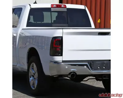 Spec-D White Bar LED Taillights (Glossy Black Housing/Clear Lens) Dodge Ram 2009-2022 - LT-RAM09BKLED-G2-TM
