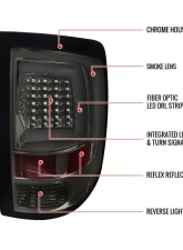 Spec-D White Bar LED Taillights (Chrome Housing/Smoked Lens) Dodge Ram 2009-2022                                     - LT-RAM09GLED-G2-TM - Image 9