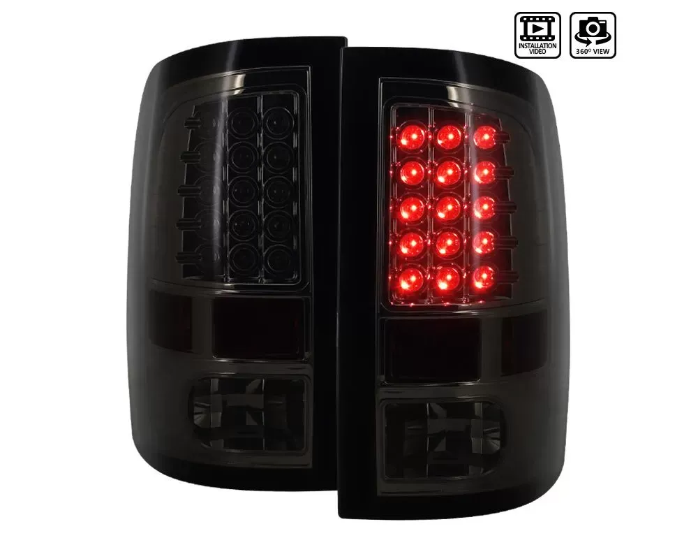 Spec-D LED Taillights (Chrome Housing/Smoke Lens) Dodge RAM 2009-2022 - LT-RAM09GLED-TM