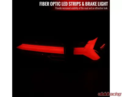 Spec-D White LED Bar Sequential Signal Taillights (Matte Black Housing/Clear Lens) Toyota RAV4 2019-2024 - LT-RAV419JMLED-SQ-TM