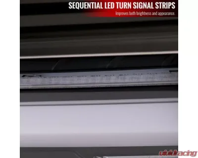 Spec-D White LED Bar Sequential Signal Taillights (Matte Black Housing/Clear Lens) Toyota RAV4 2019-2024 - LT-RAV419JMLED-SQ-TM