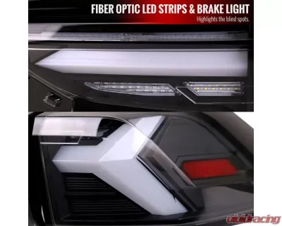 Spec-D White LED Bar Sequential Signal Taillights (Matte Black Housing/Clear Lens) Toyota RAV4 2019-2024 - LT-RAV419JMLED-SQ-TM