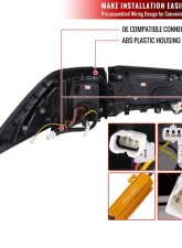 Spec-D White LED Bar Sequential Signal Taillights (Matte Black Housing/Clear Lens) Toyota RAV4 2019-2024                                     - LT-RAV419JMLED-SQ-TM - Image 9