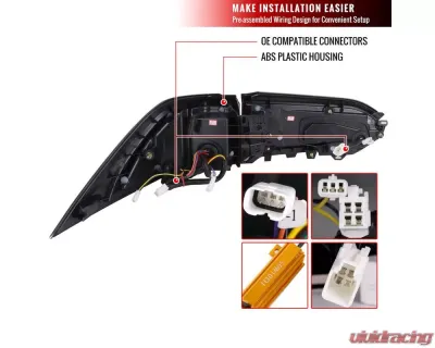 Spec-D White LED Bar Sequential Signal Taillights (Matte Black Housing/Clear Lens) Toyota RAV4 2019-2024 - LT-RAV419JMLED-SQ-TM